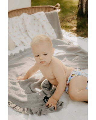 T-TOMI Mušelínová deka s volánom Pink