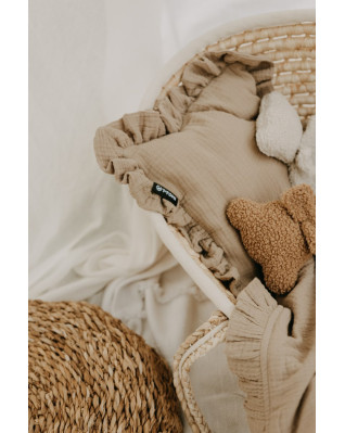 T-TOMI Mušelínový vankúšik s volánom Beige