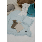 T-TOMI Mušelínový vankúšik s volánom Blue