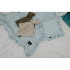 T-TOMI Mušelínový vankúšik s volánom Blue