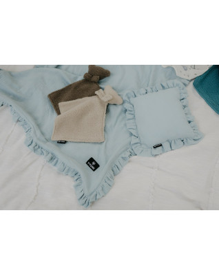 T-TOMI Mušelínový vankúšik s volánom Blue