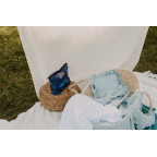 T-TOMI Mušelínový vankúšik s volánom Blue