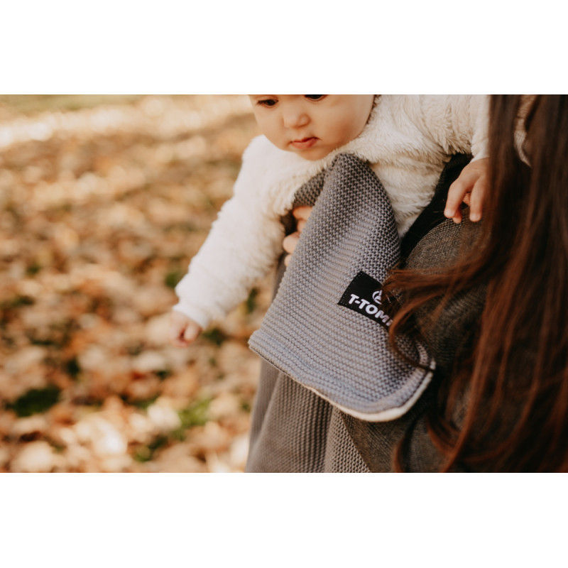 T-TOMI Pletená deka WARM Grey waves