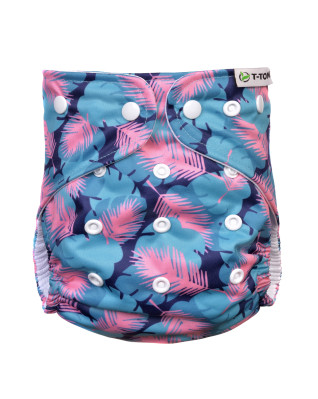 T-TOMI Nohavičková plienka AIO - prebaľovací set patentky Feathers