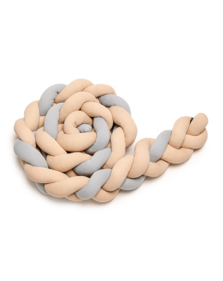 T-TOMI Pletený mantinel 180 cm Beige + Grey