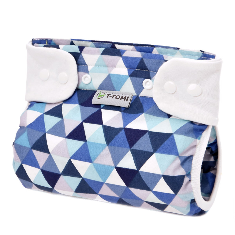 T-TOMI Ortopedické abdukčné nohavičky PLUS - patentky Blue triangles (5-9kg) 