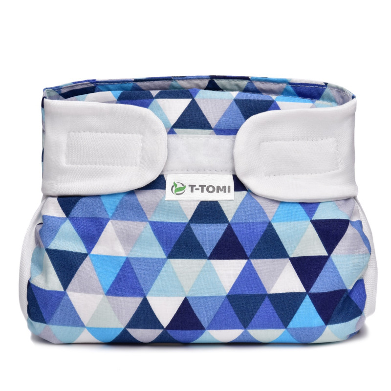T-TOMI Ortopedické abdukčné nohavičky - suchý zips Blue triangles (3-6kg)