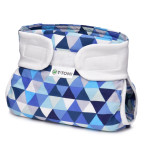 T-TOMI Ortopedické abdukčné nohavičky - suchý zips Blue triangles (do 3kg)