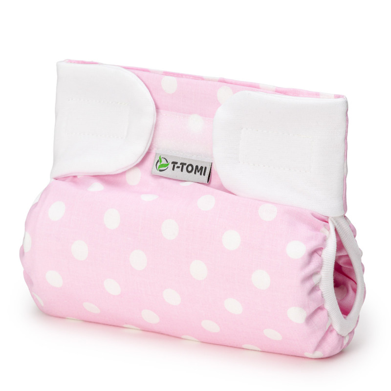 T-TOMI Ortopedické abdukčné nohavičky - suchý zips Pink polka (3-6kg)