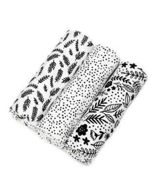 T-TOMI TETRA plienky HIGH QUALITY Black flowers